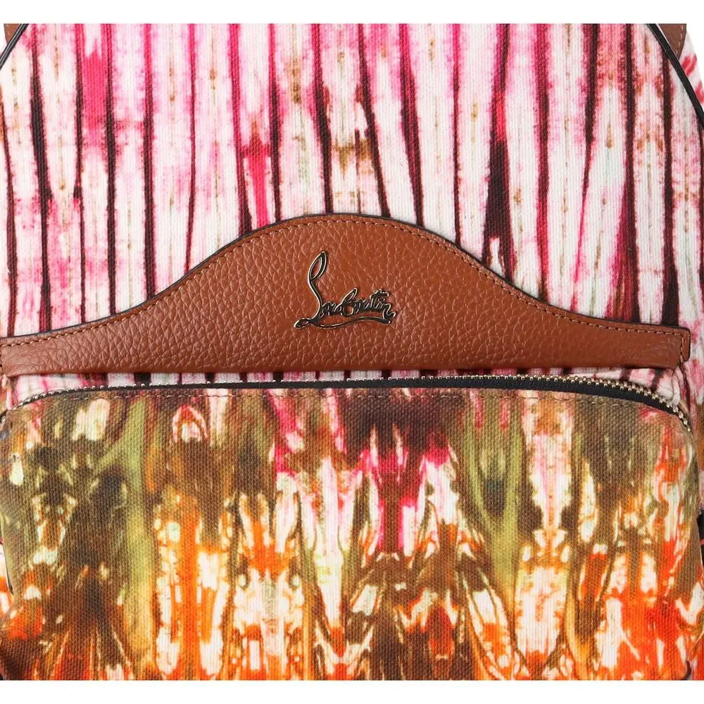 Christian Louboutin Backloubi Small Backpack Printed Canvas Multicolor